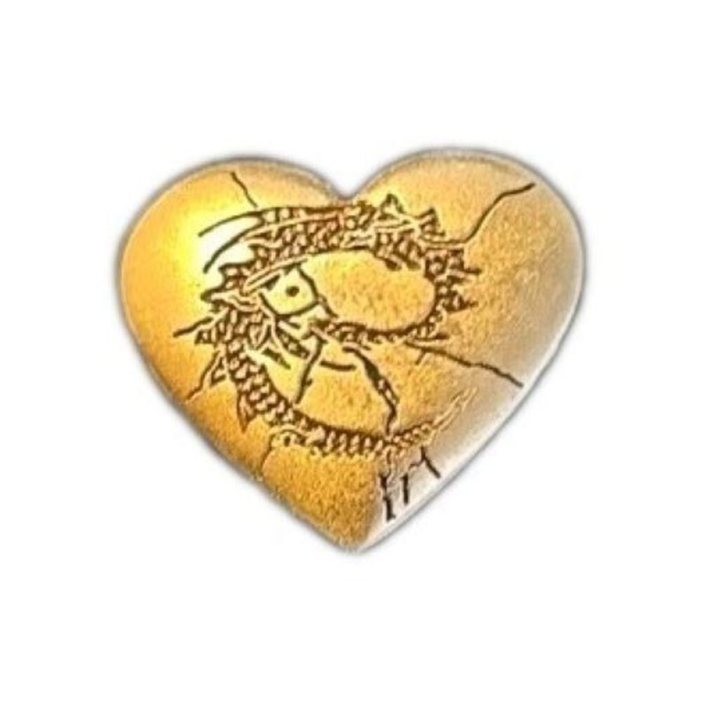 Eragon Dragon Symbol Gold Tone Heart Shaped Pin Variety C.C. TCF 2006